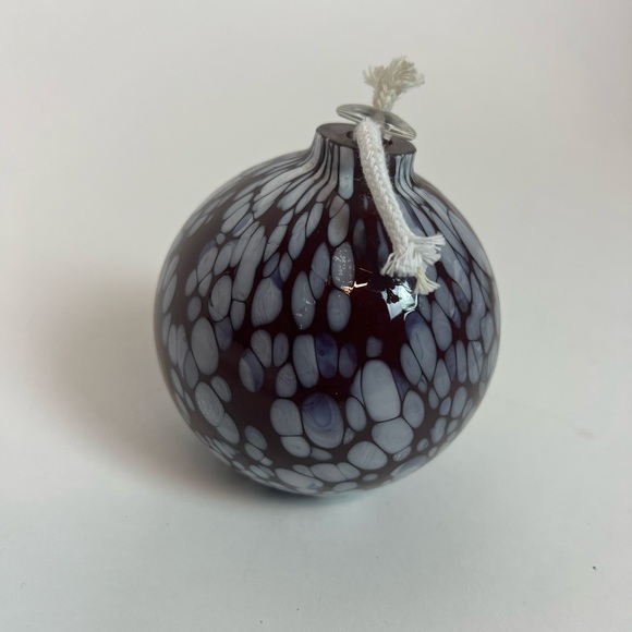 POTTERY BARN OIL DIFFUSER BLOWN GLASS 3" RED GLASS ORB BALL - Picture 7 of 8